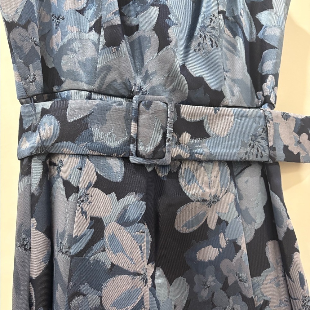 Alex Evenings Navy Floral A Line Mother of the Groom/Bride Dress - Picture 3 of 10